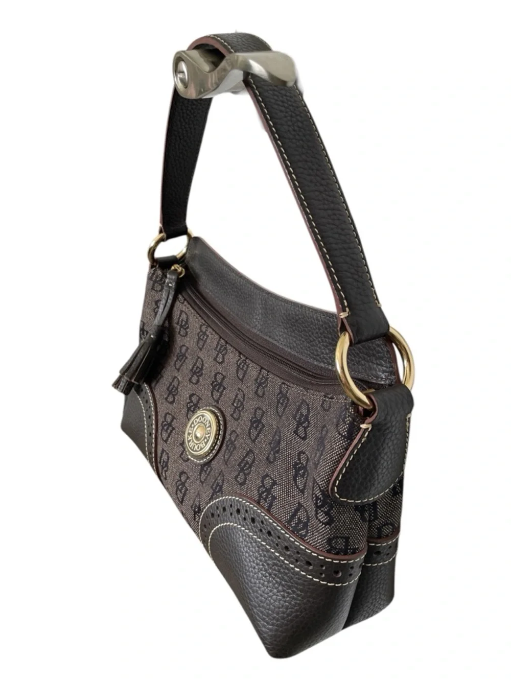 Dooney & Bourke Signature Jacquard and Leather Shoulder Bag - Picture 6 of 16